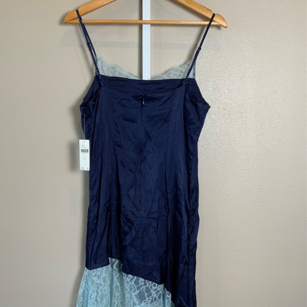 Anthropologie Lace-Trimmed Asymmetrical Midi Slip Dress - Picture 9 of 15